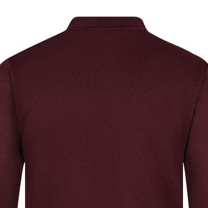 Traje personalizable de algodón granate para hombre, transpirable, antiarrugas, de gran tamaño, con cremallera completa, suéter con patrón sólido, logotipo frontal liso - Product Image 5