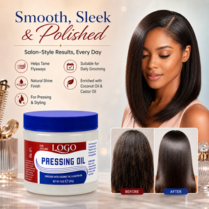 Aceite para el cabello OEM ODM con aceite de coco y aceite de ricino para peinado con plancha caliente y brillo. - Product Image 2