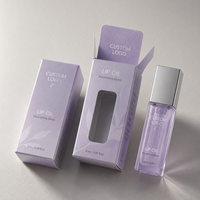 Boîte d'emballage de luxe personnalisée pour huile à lèvres avec logo, vente en gros, boîte en papier cosmétique imprimée avec fenêtre pour gloss, rouge à lèvres et produits de maquillage