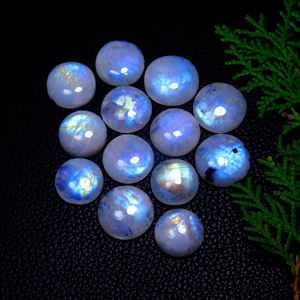 Venta al por Mayor de Dhorgems, Piedra Lunar Arcoíris Natural, Cabujón, Corte Redondo, Efecto de Cambio de Color, para Joyería - Product Image 2