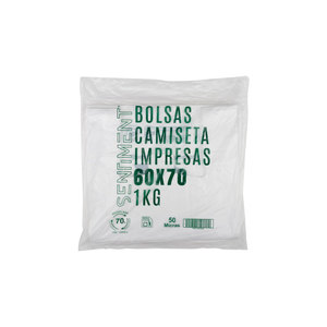 Sacs à poignées en plastique recyclé à 70 %, 60x70cm, 50m, 20 paquets x 1kg, B2B - Product Image 2