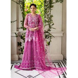 Vestido de Novia Maxi Rosa sin Tirantes con Bordado Floral, Cintura Natural, Largo hasta el Suelo, Corte en A, con Encaje y Malla para Mujer - Product Image 2