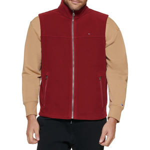 Chaleco polar ultracálido para hombre, ropa de abrigo de Otoño de estilo deportivo clásico, lana de calidad, transpirable, con cremallera, color burdeos, talla grande - Product Image 1