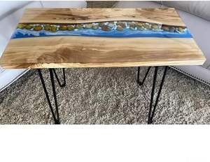 โต๊ะรับประทานอาหารหินอ่อนขัดเงาและหินอาเกตระดับไฮเอนด์ ดีไซน์หรูหรา ท็อปโต๊ะทำจากคริสตัลธรรมชาติ สำหรับบ้านหรูหรา โต๊ะไม้เคลือบเรซิ่น - Product Image 2