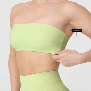 Sujetador deportivo de secado rápido suave Spandex poliéster sin tirantes espalda descubierta mujeres gimnasio Fitness entrenamiento Top Oem disponible todos los colores - Product Image 1