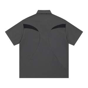 เสื้อยืดมีซิปสำหรับผู้ชายเสื้อออกกำลังกายแขนสั้นระบายอากาศเข้ารูปเสื้อออกกำลังกายแบบลำลองสำหรับใส่ในฤดูร้อน - Product Image 3