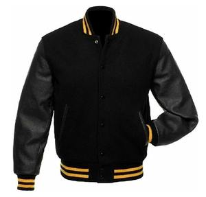 แจ็กเก็ตขนสัตว์แขนเสื้อหนังปักโลโก้โรงงานออกแบบได้ตามต้องการ - Product Image 2