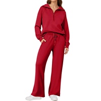 Conjunto Deportivo Informal de Invierno para Mujer de Levi Industry, 2 Piezas, Manga Larga, con Bolsillos, Transpirable, Sólido, Grueso