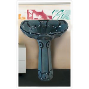 Pedestal de lavabo ovalado de un solo orificio de diseño de lujo de calidad superlativa, artículos sanitarios rústicos, fabricante indio superior - Product Image 1