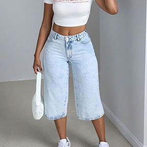 Short long en denim de qualité supérieure pour les femmes à bas prix Short en jean pour les femmes Oem Design Manufacture Short long en denim pour les femmes - Product Image 5