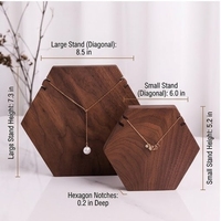 Support de présentation de colliers en bois, 14,5x7,0 pouces, organisateur de bijoux rectangulaire minimaliste pour la décoration de la chambre à coucher et de la maison