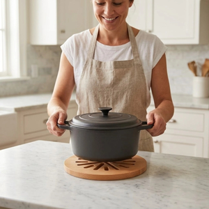Round Beech Wood Trivet 20 cm, Vented Hot Pot Holder, Kitchen <b>Table</b> <b>Protector</b>, Custom Logo OEM - Product Image 3