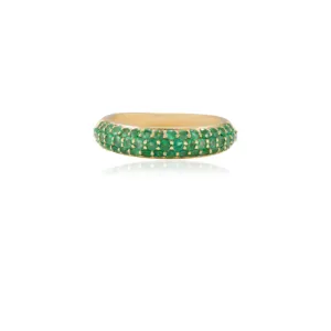 High Quality Handmade 100% Natural Emerald 18K Solid Yellow Gold Rings For Women Girls May Birthstone Jewelry Unique Trendy