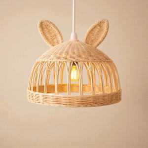 Lámpara de Mimbre para Habitación Infantil, Pantalla de Ratán, Decoración Ecológica, Éxito de Ventas 2026 - Product Image 4