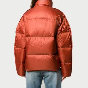 Veste bouffante à la mode personnalisée bloc de couleur Camouflage imperméable respirant coupe-vent hiver fermeture éclair surdimensionné décontracté hommes - Product Image 5