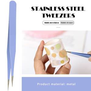 Pinzas de Acero Inoxidable de Alta Calidad de 9 cm con Punta Recta para Pestañas y Cejas, Herramienta de Cuidado de Belleza - Product Image 3