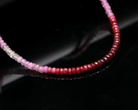 Collier de perles rondes en rubis naturel de qualité AAA, argent sterling 925, pierres précieuses facettées, prix de gros pour la vente en gros