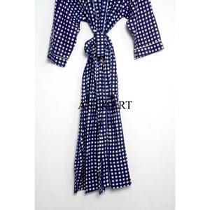 100% Cotton Kimono Robes, Pure Cotton Kimono Hand Block Printed Floral Cotton Kimono Shower Robe Strap <b>for</b> Whole Sale - Product Image 4