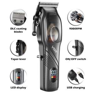 Kit de Corte de Pelo con Cuchilla en T Recargable por USB, Cortadora de Pelo Eléctrica Ajustable para Hombre, Pantalla LED, Resistente al Agua IPX7, para Uso en Casa y Hotel - Product Image 5
