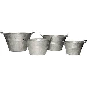 Maceta de Metal Galvanizado Ecológica y Elegante para Jardín Interior/Exterior - Maceta Redonda Vintage - Product Image 3