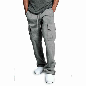 Venta al por mayor de los hombres Casual Jogger pantalones de chándal ligero de peso pesado Cargo Pantalones antiarrugas liso teñido pantalones sueltos para correr - Product Image 4
