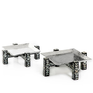 Fabricante y exportador de alta calidad de bandeja de chocolate de metal con soporte de nácar Venta caliente - Product Image 3