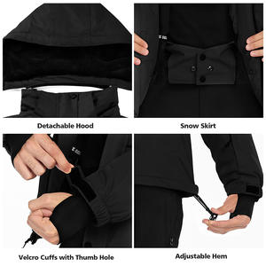 Good Quality Factory Direct Men's Waterproof Windbreaker Ski Snow <b>Jacket</b> With Hoodie <b>Fleece</b> <b>Lined</b> Warm Winter Rain <b>Jacket</b> - Product Image 5