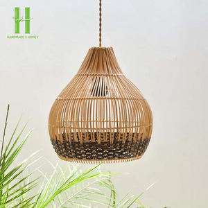 Lámpara Colgante de Bambú y Ratán, Araña Ecológica de Interior, Moderna, Decorativa, con Pantalla Natural, Tejida a Mano, de Mimbre, para el Hogar - Product Image 4