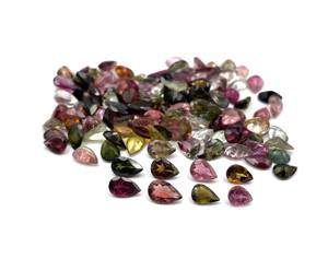 Lot de pierres précieuses en vrac de tourmaline multicolore naturelle 3*5-6*8 MM pierre précieuse coupée en poire pour la fabrication de bijoux - Product Image 2