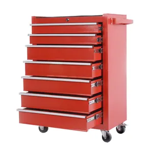 Neatly Steel Rolling Tool Cabinet With 7-Drawer Tool Storage Organizer Cabinets With Key Locking For Repair Shop