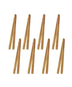 ที่คีบไม้ไผ่7นิ้วใช้ในครัวใช้ซ้ำได้คีบขนมปังปิ้งไม้ไผ่สำหรับขนมปังปิ้งกิมจิผลไม้และชา8ชิ้น - Product Image 1