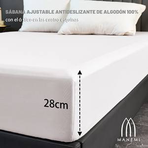 Drap-housse 100% coton, 200 fils, doux et lavable en machine, tissu naturel, literie - Product Image 3