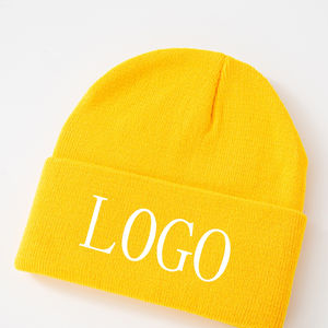 Bonnets d'hiver tricotés de haute qualité pour hommes et femmes, 50% laine mérinos, bérets avec étiquette en daim, logo personnalisable pour la plage, les voyages d'affaires - Product Image 2