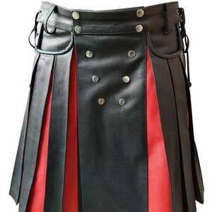 Diseño OEM de moda de cuero de vaca genuino de los hombres Kilts High Leather Men's Kilt - Product Image 5