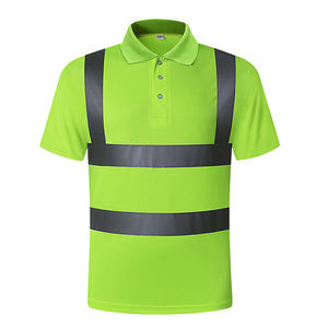 T-shirt à manches courtes à séchage rapide réfléchissant haute visibilité en polyester 100% personnalisé Vêtements de sécurité pour la construction Imprimé Design réfléchissant - Product Image 2