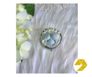 Miroir coquillage artisanal Vietnam coquillages naturels Mini miroir coquillage Portable pour décor de plage Chic côtier offre exclusive - Product Image 1