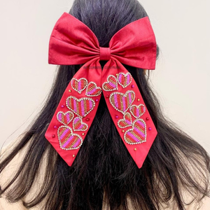 Noeuds de queue d'alligator perlés faits à la main pour la Saint-Valentin, personnalisables, pour filles et femmes, en gros - Product Image 1