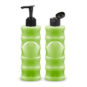 Bouteille en bambou PET de 280ml pour emballage personnalisé en gros avec fermeture de pompe ou de pulvérisateur à finition mate en matériau écologique - Product Image 2