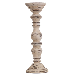 Nueva llegada de soporte de madera de mango antiguo de diseño de lujo moderno marfil y marrón-portavelas de Pilar artístico para decoración del hogar - Product Image 1
