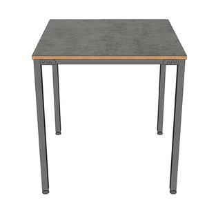 Mesa de Comedor Cuadrada de Diseño Minimalista 70x70cm de Madera Contrachapada con Patas de Hierro, Modelo Stabile-BA68087 - Product Image 2