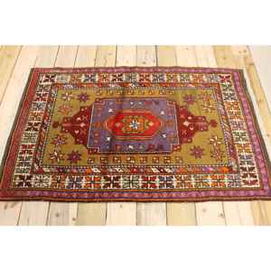 พรมตุรกีวินเทจขนาด 3x4.8 ฟุต พรมขนาดเล็ก พรมขนสัตว์สีแดง - Product Image 2