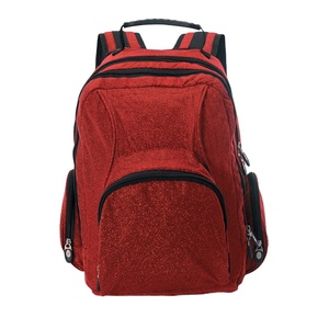 Mochila informal con diseño deportivo geométrico a la moda, cierre de cremallera, bolsa de porristas impermeable con purpurina para uso de estudiantes de viaje - Product Image 1