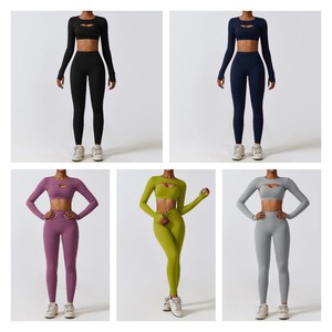 Sexy Bra Zipper <b>Jacket</b> High Waist Leggings Solid Color <b>Women</b> 3/4 Pieces Fitness Yoga Set for <b>women</b> <b>s</b> - Product Image 3