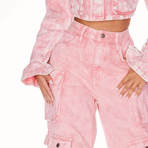 Pantalons cargo à jambe droite pour femmes, personnalisés avec logo, respirants, écologiques, style hip-hop, couleurs personnalisées, vente en gros - Product Image 5