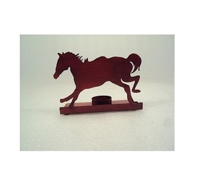 Soporte de luz de té de caballo decorativo de hierro - Product Image 1