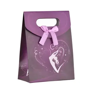 Caja de Regalo Elegante Bolsa de Regalo de Papel con Asa Troquelada Pequena y Solapa Personalizada Boite En Carton