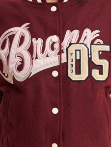 Chaqueta de béisbol para mujer, chaqueta de béisbol universitaria FUBU City 05 para mujer, Chaqueta corta de lana con letras para mujer - Product Image 6