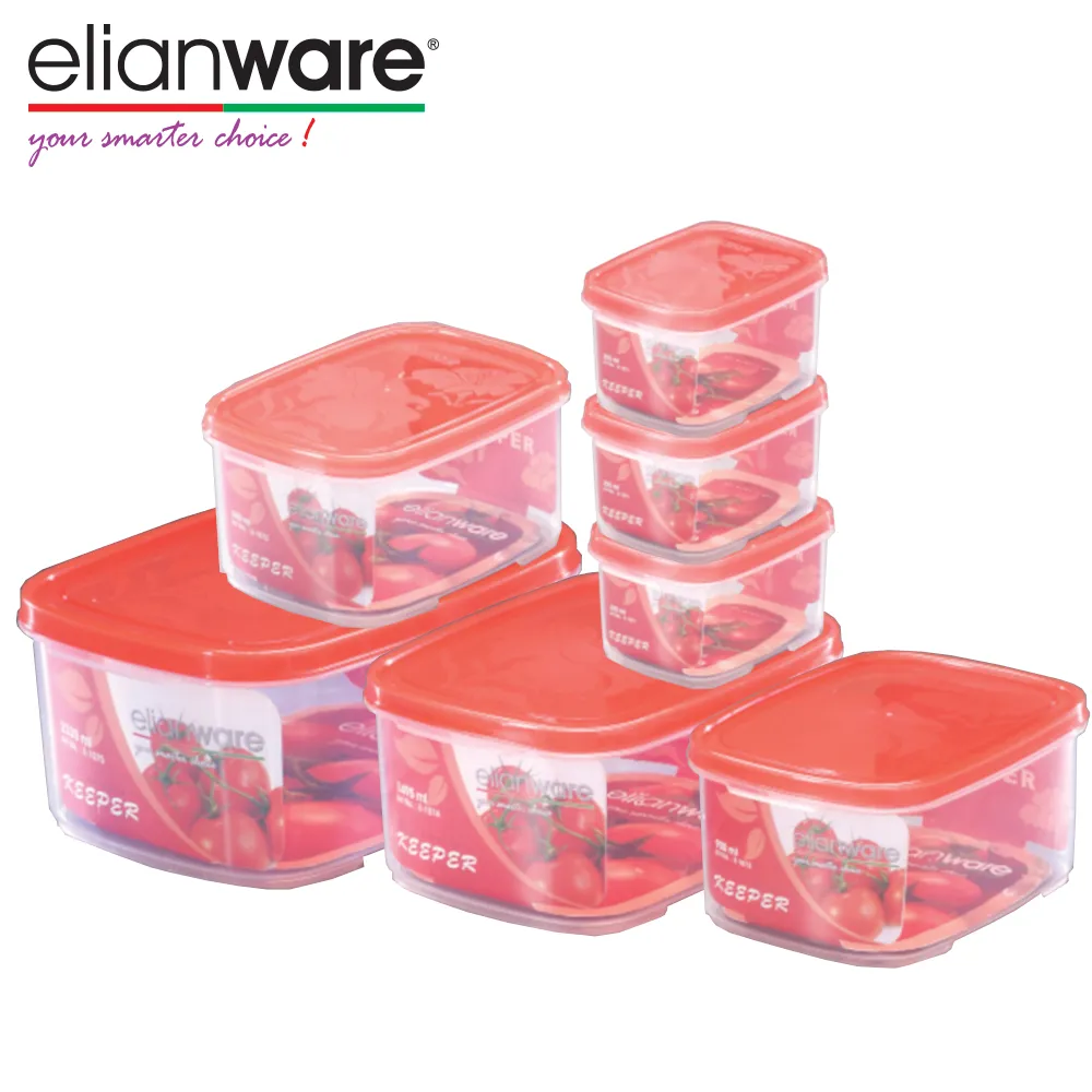 Elianware çeşitli kapasiteli gıda güvenli Microwavable gıda saklama kabı çevre dostu BPA ücretsiz plastik (PP) çok amaçlı kaleci