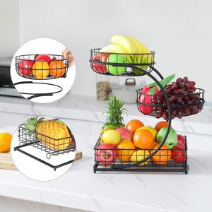 3 Tier Fruit <b>Basket</b> <b>for</b> Kitchen, Metal Wire Fruit Bowl <b>for</b> Kitchen Counter Detachable Fruit Vegetables Storage <b>Basket</b> Holder - Product Image 4