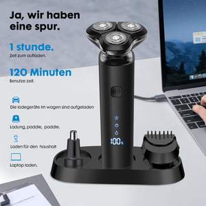 Afeitadora Eléctrica Recargable para Hombre, Impermeable IPX7, Uso en Seco/Húmedo, Pantalla LED, Cuchilla Doble, Carga Rápida, para Uso Corporal - Product Image 6